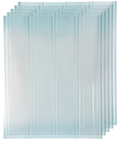 Vkechh Chapa trapezoidal corrugada transparente 90 x 120 cm, placas de luz diurna FRP, 2 mm, para techo, placas de perfil trapezoidales (5 unidades)