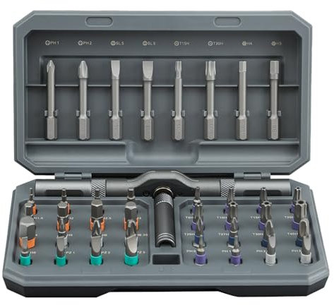 Screwdriver Set Precisions Ratcheting Screwdriver Set 42 in 1 Ratchets Bit Set Multipurpose Repair Tool Manual Screwdriver