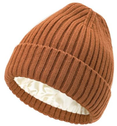 DRESHOW Satin Gefütterte Mütze für Damen Herren Winter Mütze für Unisex mit Seidigem Futter Beanie Weich und Warm für den Winter