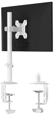 Pholiten Monitor Mount for 13-32 Inch Screens up to 10 kg, Adjustable Monitor Mount, Screen Mount Tiltable, Swivel, VESA 75 x 75 mm/100 x 100 mm, White (White)