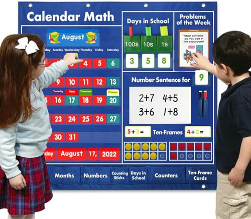 Mathematischer Tageskalender – tragbare Hilfsaktivitäten – tägliche mathematische Aktivitäten – für Mädchen, Lehrer, Eltern, Urlaub, Klassenzimmer, Kindergarten, Grundausstattung