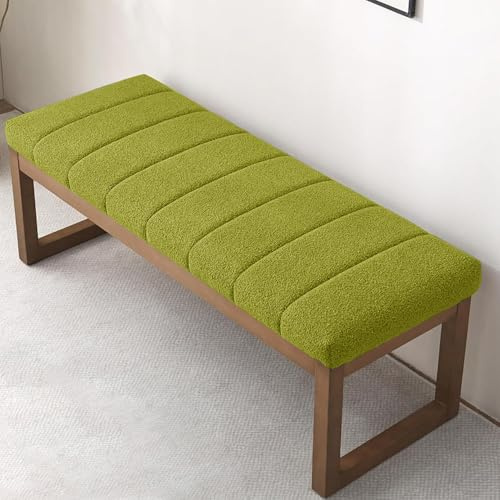 WLXFF Waschbar Abnehmbarem Gartenbankauflage rutschfeste Bankpolster Schaukel Sitzkissen, rutschfeste Bankkissen Bankauflage, Waschbare Sitzpolster Sitzauflage Bank,Matcha Green,120x45cm