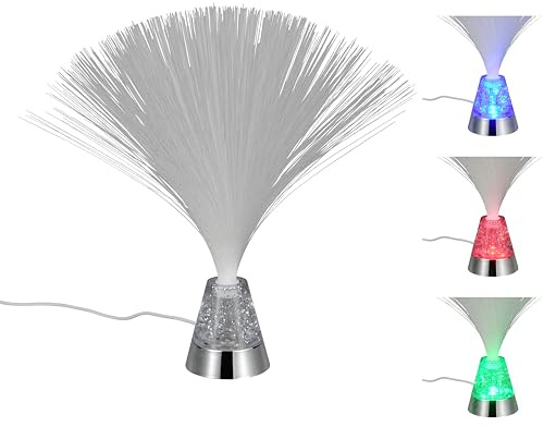 Reality Leuchten Tischleuchte Punk R53841106, Kunststoff Chrom, inkl. 1 Watt RBG LED, Farbwechsel, USB-C Anschluss