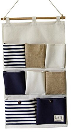 Starsglowing Wand Aufbewahrungstasche Hängetasche Türtasche Utensilientasche Hängeorganizer 8 Fächer (Blau)