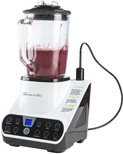 Rosenstein & Söhne Vakuum Mixer: Standmixer mit Vakuumier-Funktion & LED-Touch-Display, 1,5 l, 1.300 W (Vakuum-Mixer & Smoothie-Maker, mit Vakuumpumpe, Trinkflasche)