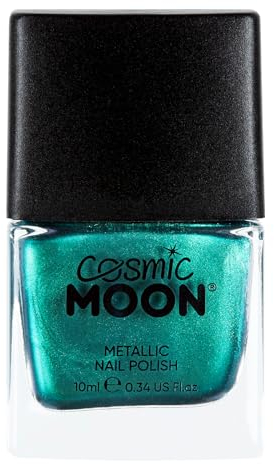 Metallic Nail Polish by Cosmic Moon - Green - Highly pigmented Nail Varnish - 10ml