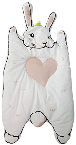 Levoberg Krabbeldecke für Baby gepolstert, Sitzauflage Buggy Baumwolle, 110 x 62 cm groß, Hase Motiv, ideal auch als Babydecke, Spieldecke und Laufgittereinlage