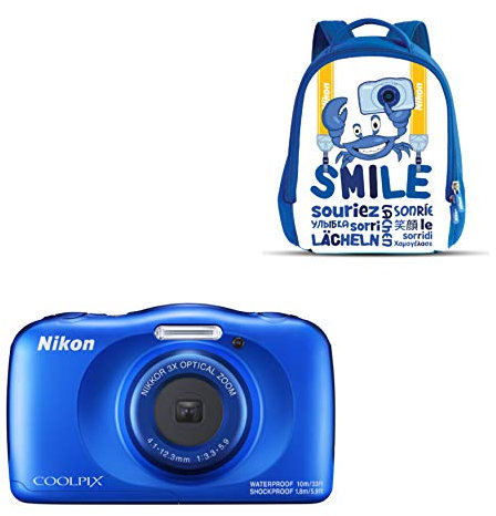 Nikon Coolpix W 150 - Cámara Digital compacta de 13.2 MP (Pantalla LCD de 3, Video Full HD, Impermeable, estabilizador óptico) Azul