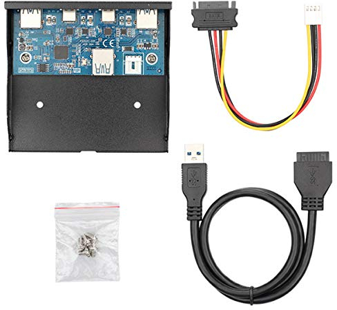 chenyang USB-C & USB 3.0 HUB 4 Ports Front Panel to Motherboard 20Pin Connector Cable for 3.5 Floppy Bay