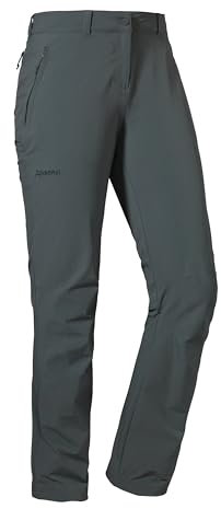 Schöffel Damen Pants Engadin1 strapazierfähige Damen Hose für Wanderungen, wasserabweisende Outdoor Hose mit sportlichem Schnitt, asphalt, 17