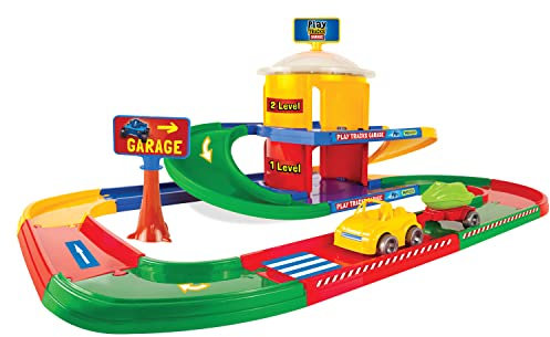 Play Tracks Garage auf zwei Ebenen mit Fahrzeug und 3,4 m Spielstraße, ab 12 Monaten