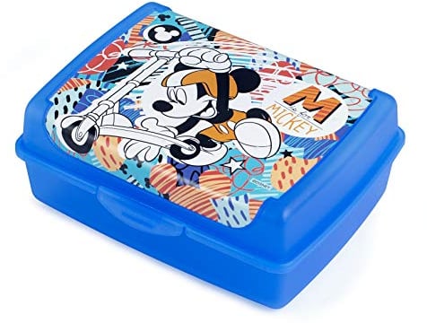 LULABI LULABI DISNEY MICKEY MOUSE URBAN DEPORTE Fiambrera óptima para para el almuerzo de los niños, sandwichera escolar, lonchera infantil,hecha de polipropileno, tamaño 17 x 13 x 6.5 cm, 900 g