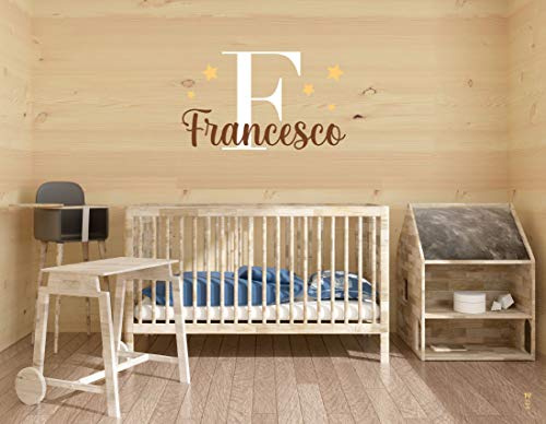 Stickers Adesivi murali per bambini - Nome Bambino/a - Decorazione parete, adesivi per muro, personalizzato (80x45cm)
