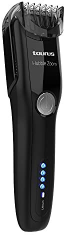 Taurus Hubble Zoom Elektro-Friseur mit oder ohne Kabel, Rasierer, Nass- und Trocken-Anwendung, Laufzeit 90 min, Schnellladung, 12-stufiger Kamm, verschiedene Zubehörteile, ergonomisch, schwarz