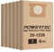POWERTEC 75051-P2 Lot de 6 sacs filtrants pour aspirateur Stanley 25-1238, Porter Cable 4 gallons