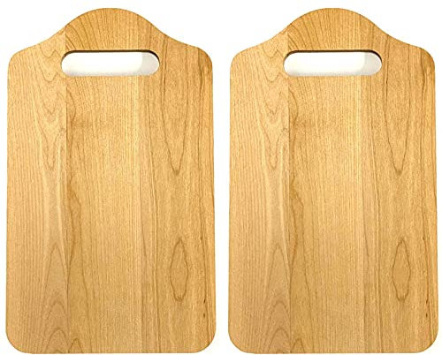 2er Set Schneidebrett aus Naturholz 25x15x1cm Küchenbrett Holz Schneide Brett Servierbrett Brettchen Frühstücksbrett