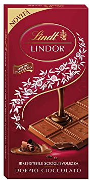 Lindt Lindor Tavoletta Doppio Cioccolato al Latte con Ripieno Fondente, Formato 100g