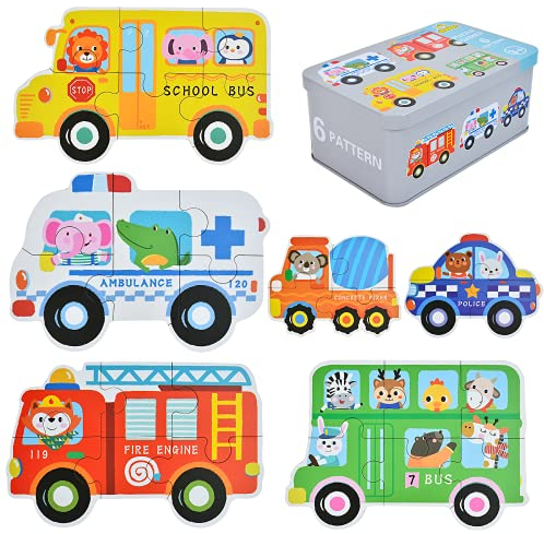 EKKONG Kinderpuzzle, Holzspielzeug für Kinder, Holzpuzzle ab 2 3 4 5 Jahren, Montessori Spielzeug für Weihnachten, Geburtstag, Kinderstag (6 Stück)