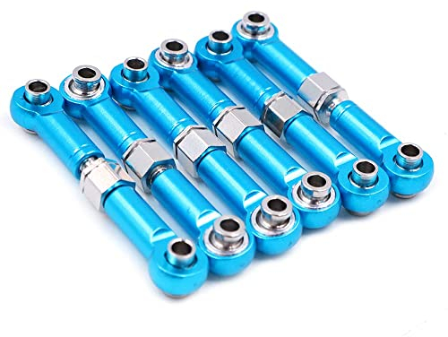 CENPEK 6Pcs Adjustable Aluminum Steering Linkage Servo Link Pull Rod Turnbuckle Set Compatible with Wltosy A959 A969 A979 K929 1/18 RC Car Buggy Truck