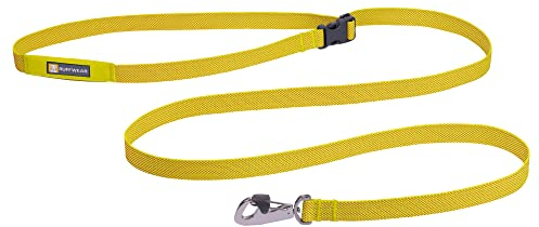 Ruffwear Flagline Hundeleine, schnelle, leichte, Starke Leine, 2-in-1 Hand- oder Taillenleine zum Laufen, Ufbewahrungstasche und sicher abschließbarer Crux-Clip, Lichen Green (One Size, All Breeds)