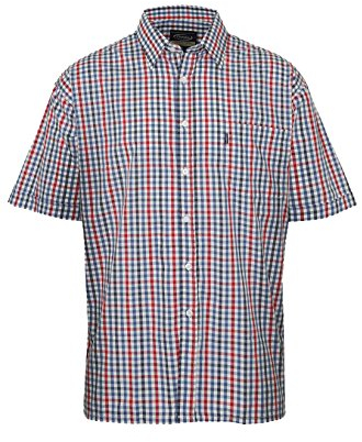 Champion Mens Doncaster Country Casual Short Sleeve Shirt Blue Check L