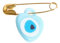 Nev Nazar Boncuk Evil Eye Türkis Sicherheitsnadeln - Glücksbringer mit Türkischem Auge x100 Stück