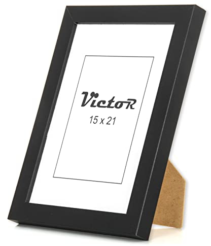 VictoR Bilderrahmen Nolde Schwarz in 15x21 cm (A5) - Leiste 11x13mm - Holzrahmen - Rahmen A5 Bilderrahmen Holz - Bilderrahmen Schwarz 15x21