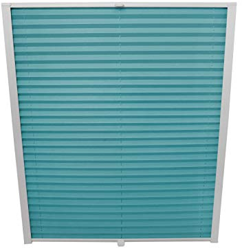 Dachfenster Plissee zum Bohren passend für Velux Fenster Plisseerollo Faltrollo verspannt Zubehör Türkis M06 - B: 61,4cm x H: 94cm