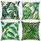 OCEUMACO Leinen Kissenbezug 50x50 Dschungel Blätter Kissenhülle 4er Set Quadratisch Sofakissen Dekokissen Bezug für Couch Sofa Kissen Kissenbezüge Outdoor Deko Zierkissen Couchkissen - Grün