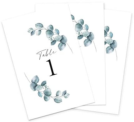 table Numbers, Double-Sided Cards, 1-25, Head Table Card, 4 x 6, for Weddings, Anniversaries, Baby Showers, Bridal Showers, Christmas, Parties, Events and Celebrations