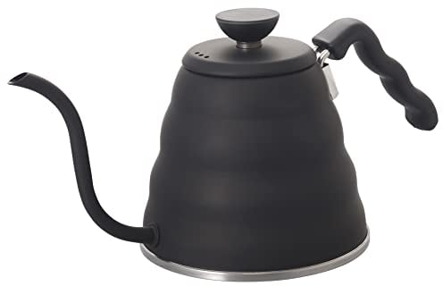 Hario V60 Buono Drip Kettle Stovetop Gooseneck Coffee Kettle 1.2L, Stainless Steel, Black