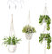 Fayavoo Macrame Plant Hangers Indoor/Outdoor, 3 Pack Wall Hanging Planter Basket Cotton Rope Flower Pot Hangers with 3 Hanging Hooks for Ceiling, Outdoor Garden Home Decor, Natural