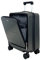 ESS COO - Valise Cabine Rigide en ABS à 4 roulettes pivotantes avec Un Compartiment pour Ordinateur Portable et sécurisé avec Une Serrure TSA intégré (avec Poche Frontale, Noir Anthracite)