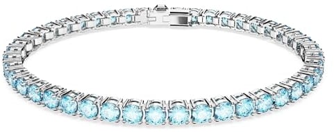 Swarovski Matrix Tennis, Rundschliff, Blau, Rhodiniert