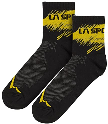 La Sportiva Unisex Trail Running Black/Yellow Socken, Schwarz/Gelb, S
