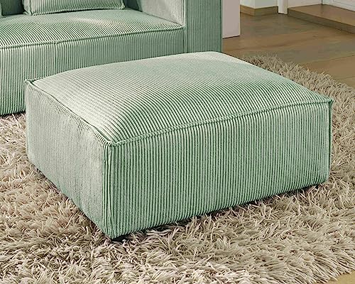Lisa Design Stella – Hocker aus Cordsamt – moderner Stil Blau