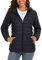 TAVCASEN Womens Puffer Jackets Casual Lightweight Down Coats Outdoor Zip Up Warm Soft Waterproof Quilted Jacket,Black,M