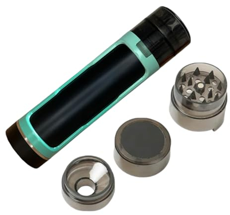 My Line Grinder mit geruchsneutraler Joint Aufbewahrung - Crusher für Kräuter,Tabak,Gewürz - Kräutermühle mit Joint Befüllung - Joint Zubehör- inklusive Reinigungsset (Türkis)