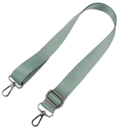 Whakano Taschengurt 3.8cm Breit für Damen Herren mit Karabiner,Verstellbarer 80-140cm Taschenriemen,Ersatz Schulterriemen Schultergurt,für Duffel Kameratasche Laptoptasche,Schwarze Schnalle,Hellgrün