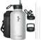 Coolflask Insulated Water Bottle 2L, Half Gallon Water Jug with Straw & 3 Lids, Large Insulated Water Bottle, Stainless Steel Vacuum Water Bottle for Gym, Sports and Travel, Starry White