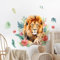 Supzone Wandtattoo Dschungel-Löwe Wandaufkleber Safaritiere Löwenmutter und Junge Wandsticker Jungenzimmer Wand Dekor für Kinderzimmer Babyzimmer Schlafzimmer Wanddeko