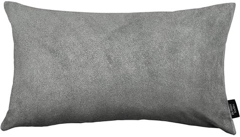 McAlister Textiles Matter Samt Knife Edge | Kissenbezug für Sofakissen in Silbergrau | 60 x 40cm | erhältlich in 25 Farben | griffester Samt | Kissenhülle für Samtkissen