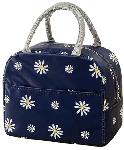 FAVORTALK Lunch Bag Adults Insulated Lunch Box for Adults Men and Women Leakproof Waterproof Cool Bag with Soft Handle Denim Lunch Bag, B32818