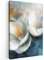MuchoWow© Bild auf Leinwand 60x90 cm Schlafzimmer Bilder Badezimmer Wand Deko Wohnzimmer Modern Wanddeko Bilderwand Geschenk Blumen - Weiß - Gold - Kunst - Abstrakt