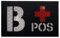 Klett Patches Blutgruppe IR Infrarot Reflektierende Patches Militär Bestickter Aufnäher Taktisch Abzeichen für Rucksäcke, Taschen, Jacke, Jeans (B POS+)