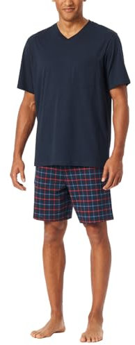 Schiesser Herren Schlafanzug kurz V-Ausschnitt - Nightwear Set, Air_181153, 56