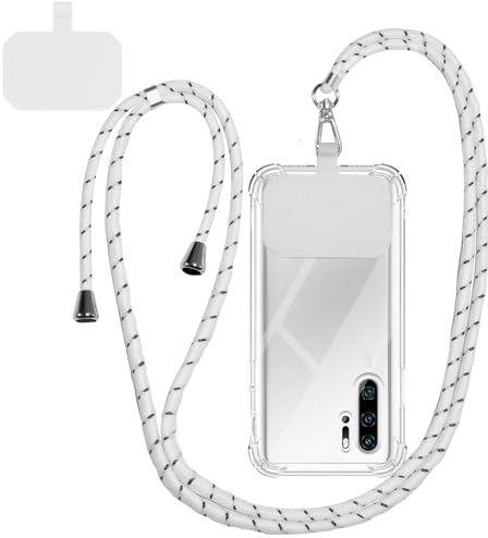 Timpano Handykette kompatibel mit Huawei p30 pro Hülle mit Band, mit Abnehmbar Kordel zum Umhängen Stossfest Bumper Handy Schutzhülle Case, Anti-Fingerabdruck Fallschutz Schutzhülle(klar)