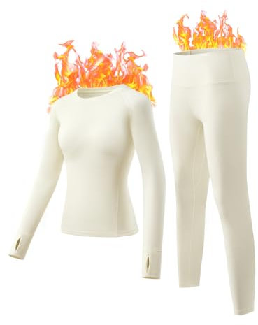 gagli Thermounterwäsche Damen Winter, Atmungsaktiv Funktionswäsche Damen, Warme Unterwäsche mit Innenfleece