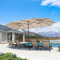 PURPLE LEAF Grand Parasol de Jardin Extérieur avec Pied 4,55 x 2,7 x 2,4 m, Parasol Rectangulaire Double Face à Manivelle Aluminium avec 12 Arêtes pour Balcon, Terrasse, Patio, Beige