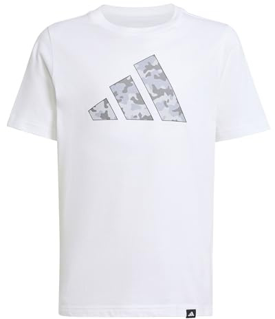adidas Unisex Kids CAMO Graphic T-Shirt JUNIOR, White/Grey, 11-12 Years